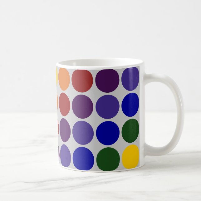 Mug Pois arc-en-ciel sur gris (Droite)