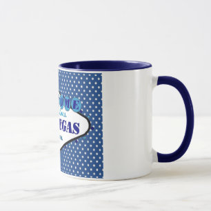 Mug Pois blanc de Las Vegas, avec l'arrière - plan