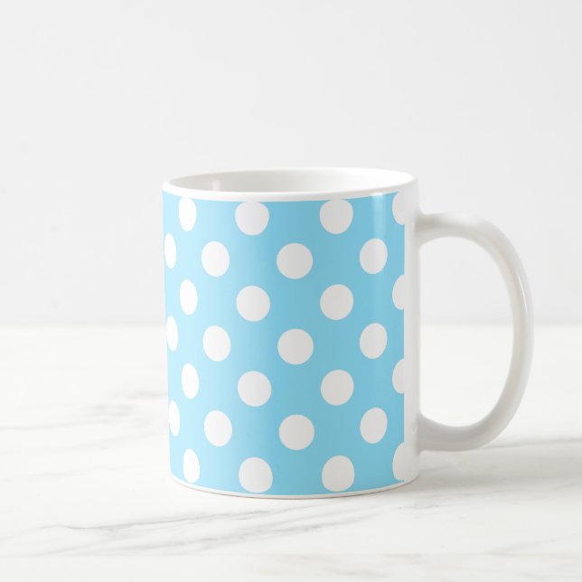 Mug Pois blancs sur bleu pâle (Droite)