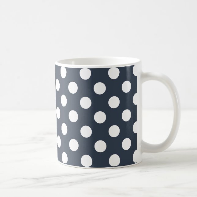 Mug Pois blancs sur gris bleu (Droite)