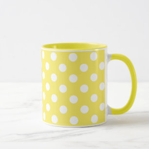 Mug Pois blancs sur le maïs Arrière - plan jaune