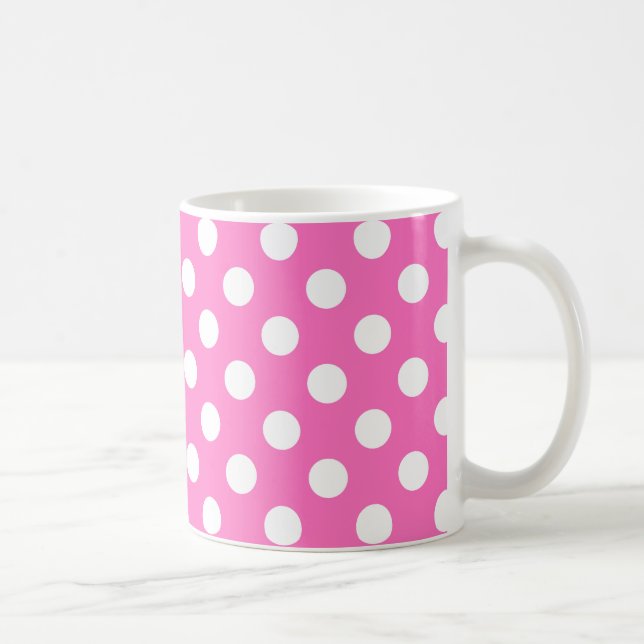 Mug Pois blancs sur rose (Droite)