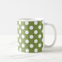 Pois blancs sur vert olive