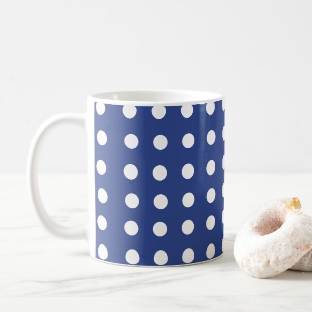 Mug Pois Bleus Blancs (Avec donut)