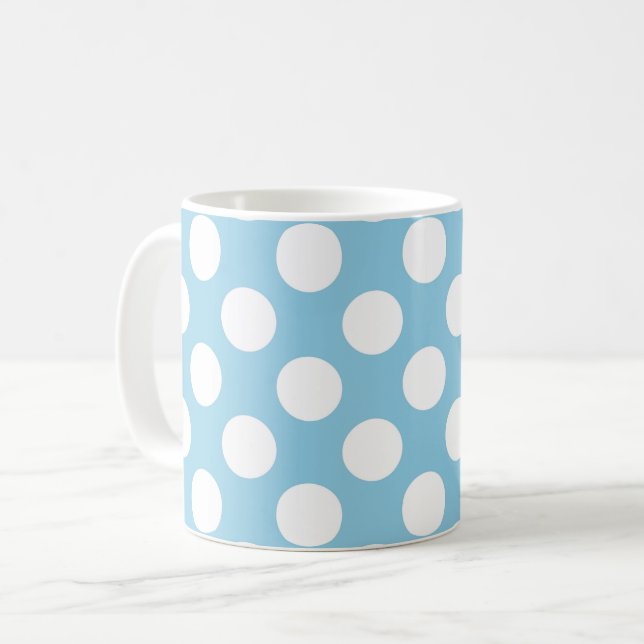 Mug Pois Bleus, Motif Pointe Polka, Points, Pointe (Devant gauche)