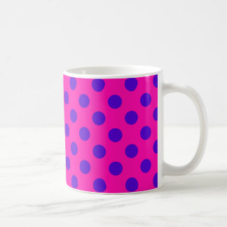 Mug Pois bleus sur fuchsia