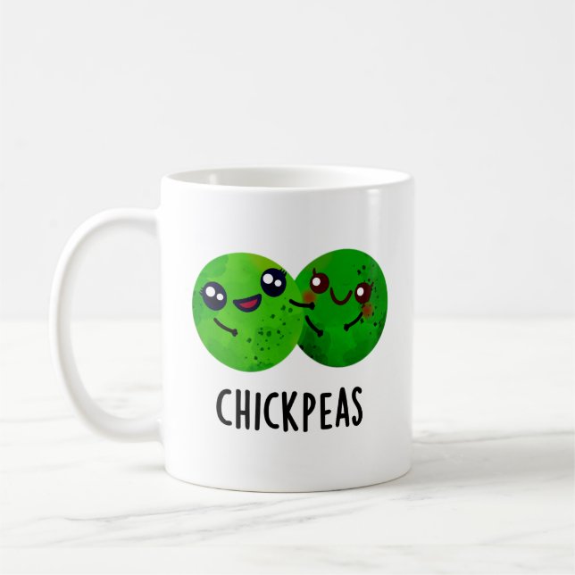 Mug Pois chiches amusant Petit pois de pois de fille (Gauche)