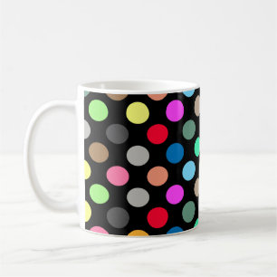 Mug Pois colorés sur Arrière - plan noir - sans coutur