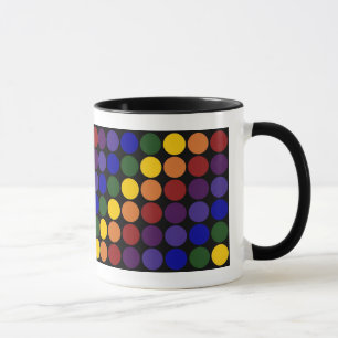 Mug Pois d'arc-en-ciel sur le noir
