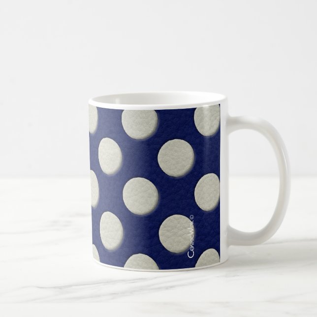 Mug Pois de la Marine en cuir blanc (Droite)