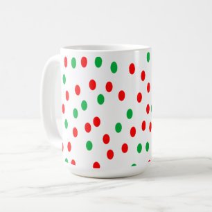 Mug Pois de Noël vert et rouge
