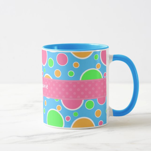 Mug Pois de sorbet d'arc-en-ciel (Droite)
