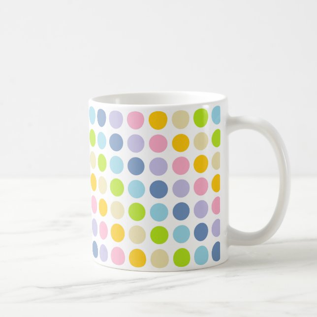 Mug Pois en pastel d'arc-en-ciel (Droite)