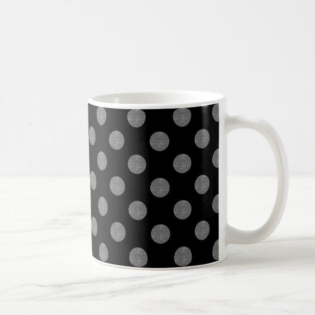 Mug Pois gris et noir (Droite)