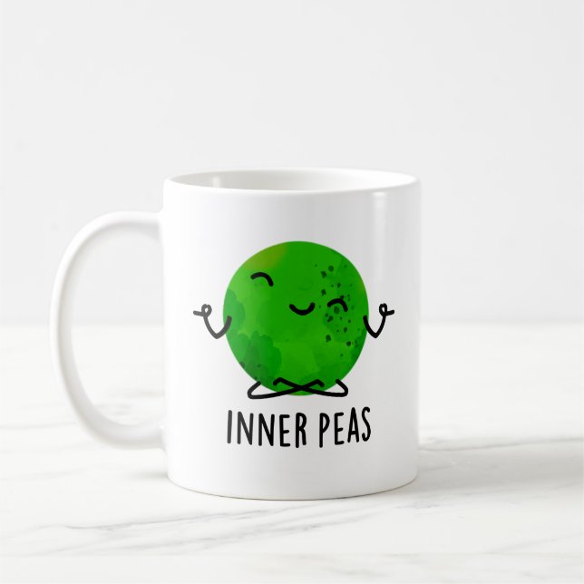 Mug Pois intérieurs amusant Méditant touron de pois (Gauche)