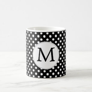 Mug Pois monographiques personnalisés en noir