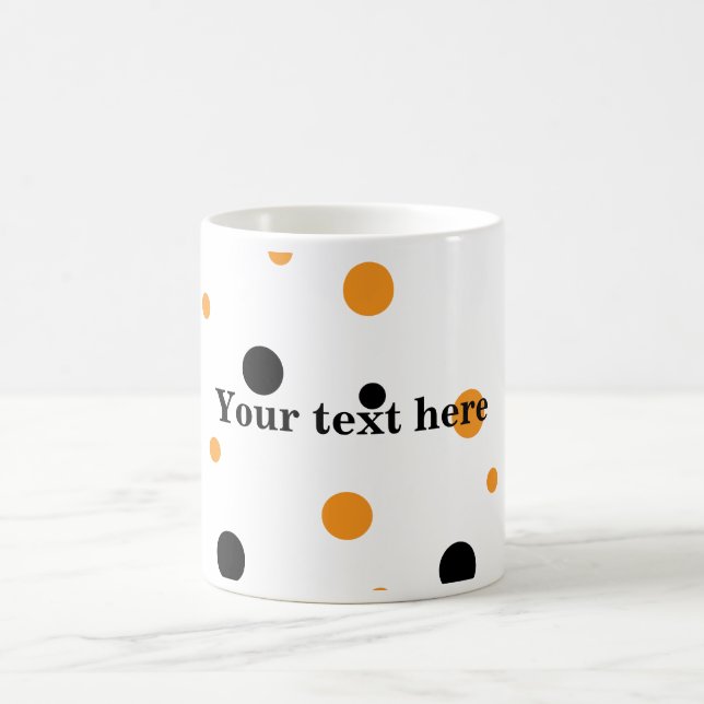 Mug Pois noir et orange de Halloween (Centre)