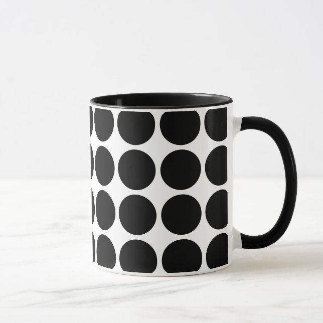 Mug Pois noirs en blanc (Droite)