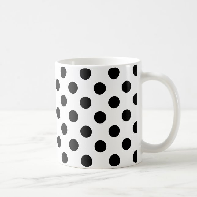 Mug pois noirs en blanc (Droite)