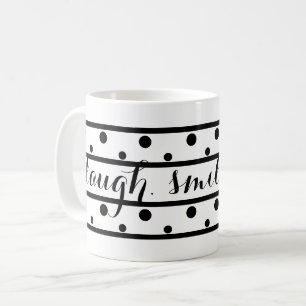 Mug Pois noirs rient Smile Live Citation