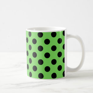 Mug Pois noirs sur vert citron