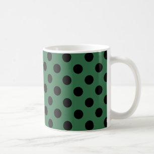 Mug Pois noirs sur vert kelly