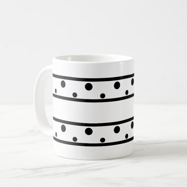 Mug Pois noirs tendance (Devant gauche)