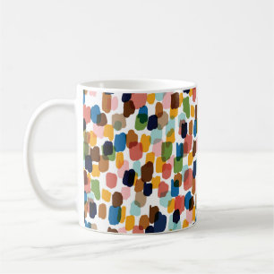 Mug Pois : Peinture à main multicolore.