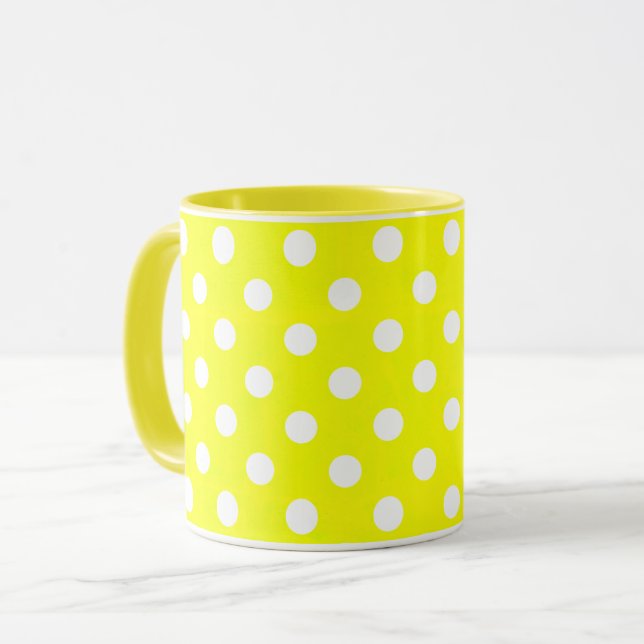 Mug pois rétro jaune (Devant gauche)