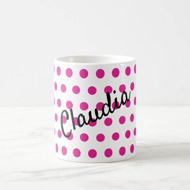 Mug Pois rose blanc Nom (Centre)