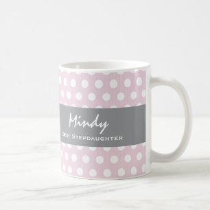 Mug Pois rose et blanc V07 de la meilleure belle-fille