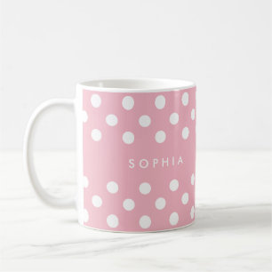 Mug Pois rose personnalisé