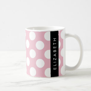 Mug Pois roses, Motif Pointe Polka, Votre Nom