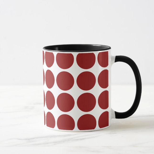 Mug Pois rouges en blanc (Droite)