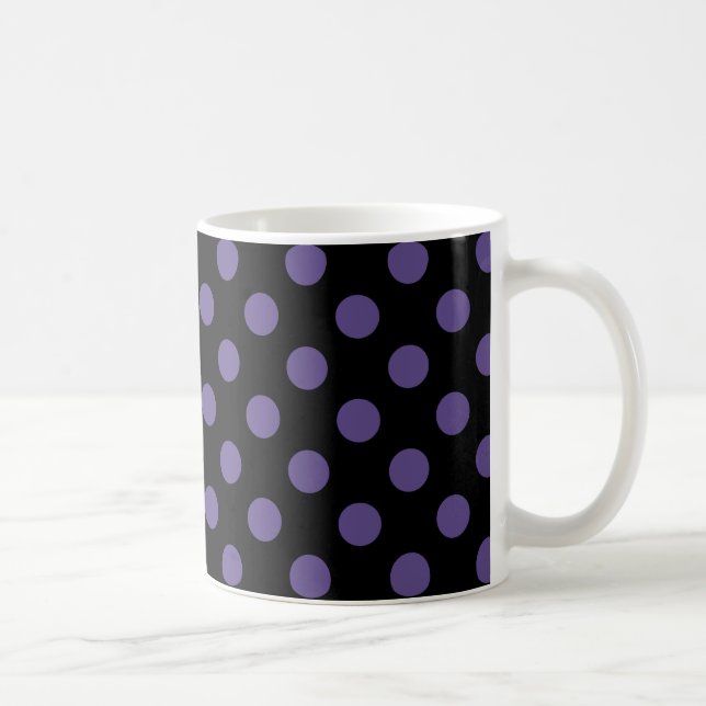 Mug Pois ultra violets en noir (Droite)