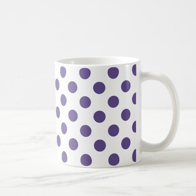 Mug Pois ultra violets sur blanc (Droite)