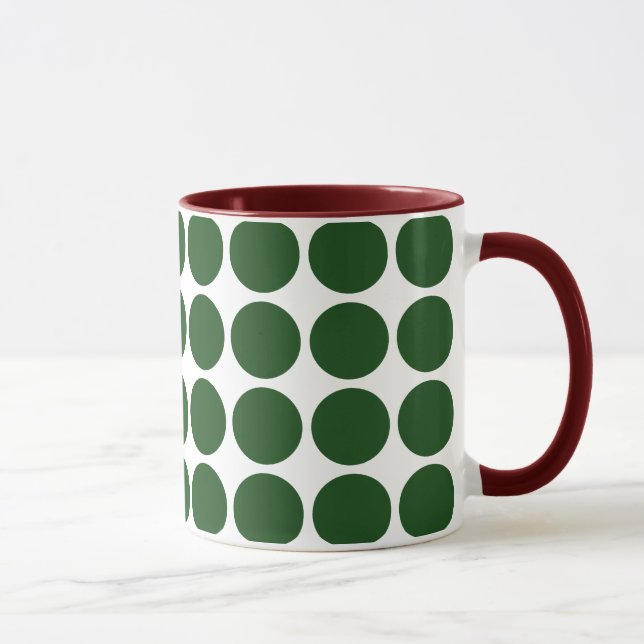 Mug Pois verts en blanc (Droite)