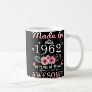 Mug Poison de Made In 1962 Floral 60 Year Old 60th Bir