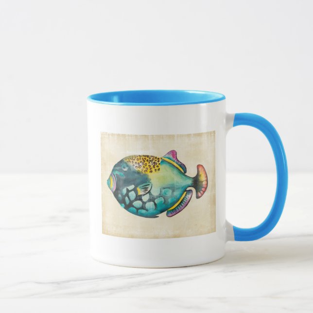 Mug Poisson Aquarium bleu et violet (Droite)