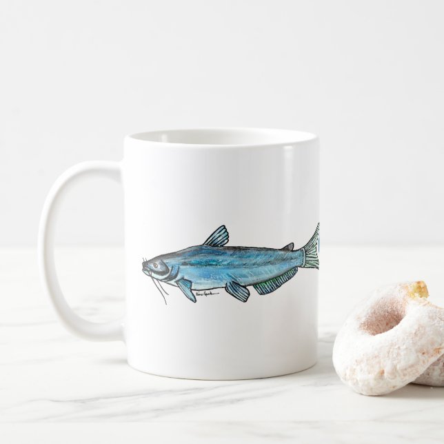 Mug Poisson-chat bleu (Avec donut)