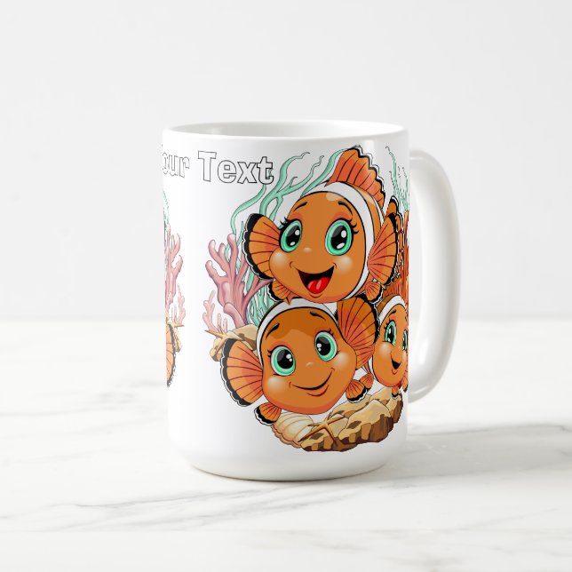 Mug Poisson clown Dessin animé mignon Famille Sous l'e (Devant droit)