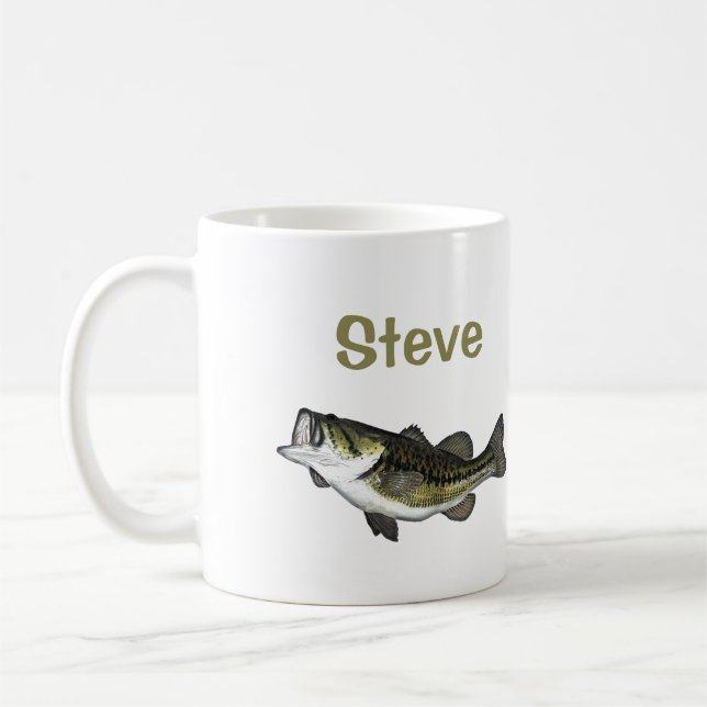 Mug Poisson de basse de dessin personnalisé (Gauche)