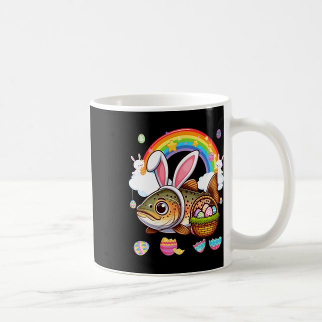 Mug Poisson de truite lapin Oeufs de chasse de Pâques  (Droite)