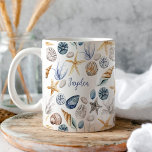Mug Poisson-étoile et coquillages personnalisés<br><div class="desc">Poisson-étoile et coquillages personnalisés</div>