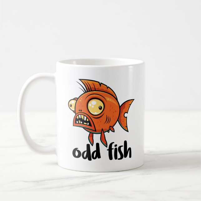 Mug Poisson Étrange Drôle Dessin Animé Carpe Koï Orang (Gauche)