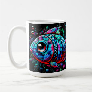 Mug Poisson floral géant Whimsical Nautique Turquoise 