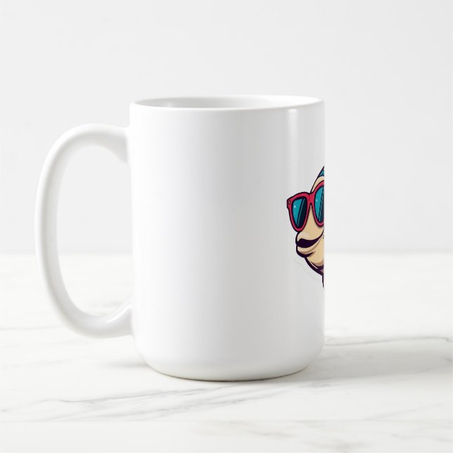 Mug "Poisson funky avec autocollant de lunettes de sol (Gauche)