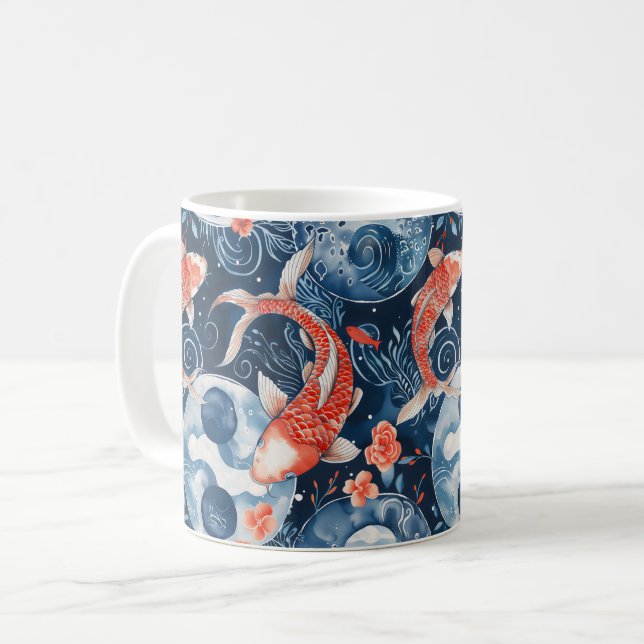 Mug Poisson japonais dans l'aquarelle (Devant gauche)