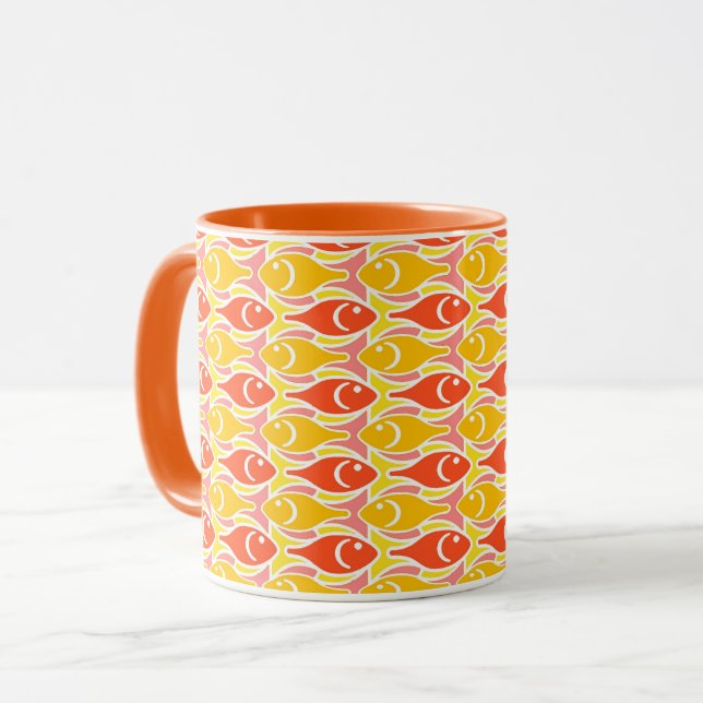 Mug Poisson Modernité du milieu du siècle, orange tang (Devant gauche)