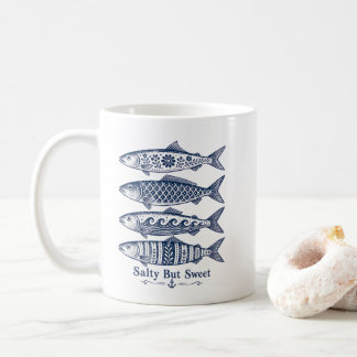 Mug Poisson Nautique Vintage Salé Mais Sucré